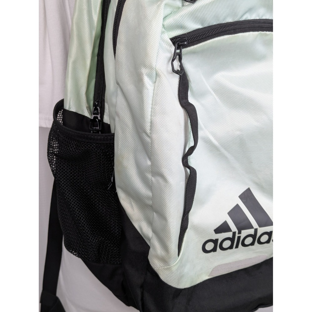 adidas Light Green Black Backpack Book Bag Laptop School Travel 20x15x6 - Picture 7 of 15